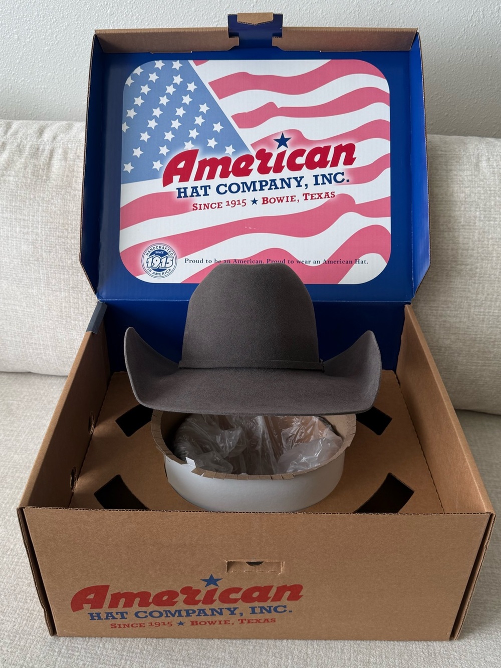 American Hat Company Felt 10X Steel 4" 1/4 Brim Size 7 1/4